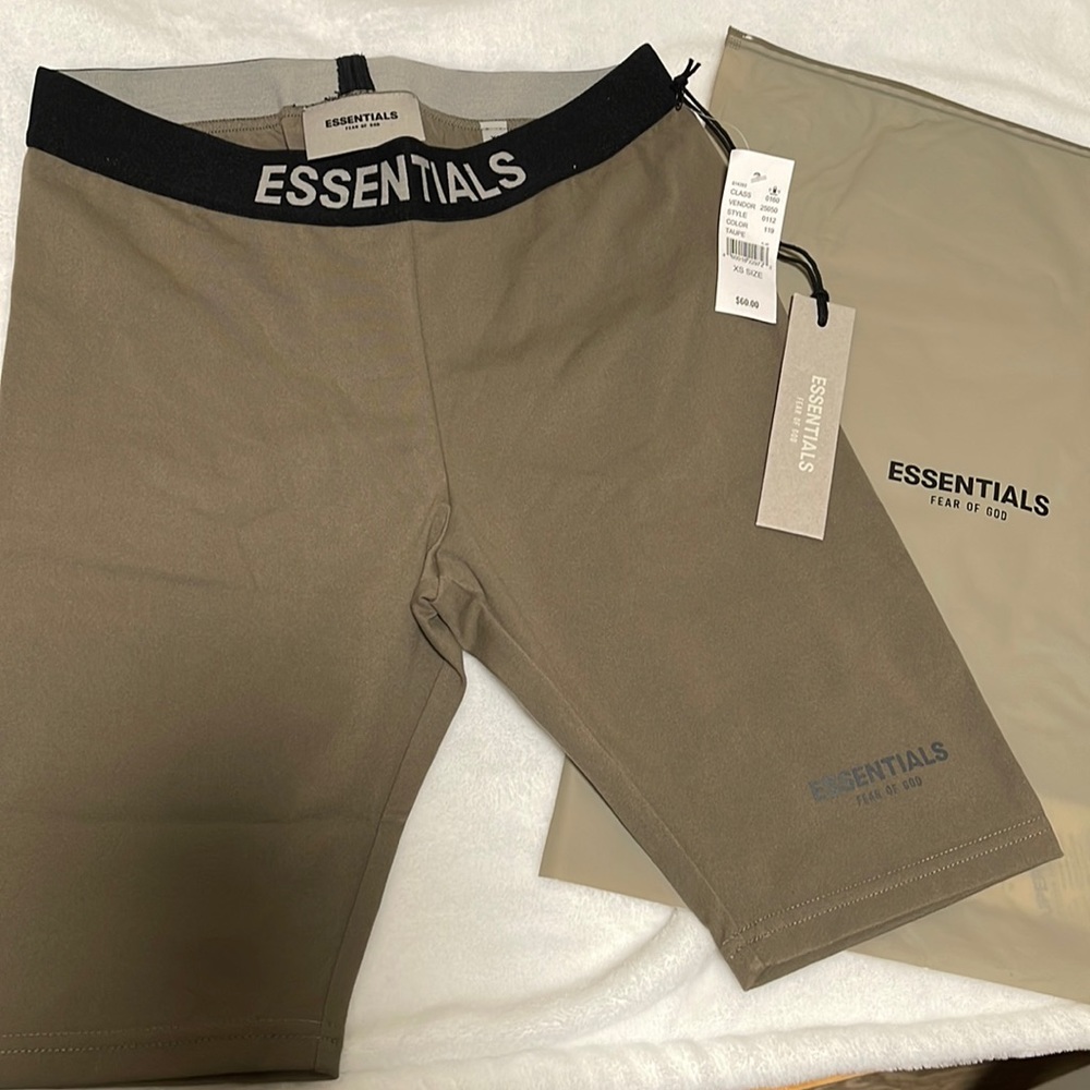 Essentials Taupe Biker Shorts womens